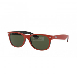 Occhiale da Sole Ray-Ban 0RB2132 NEW WAYFARER - TOP RUBBER RED ON SHINY BLACK 646631