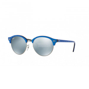 Occhiale da Sole Ray-Ban 0RB4246 CLUBROUND - TOP WRINKLED BLU ON BLACK 984/30