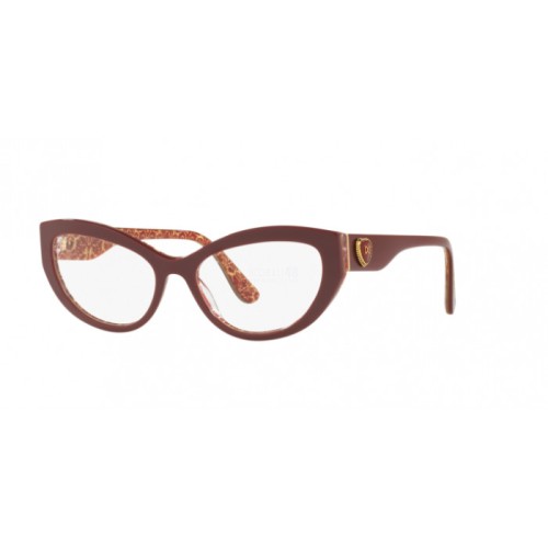 Occhiale da Vista Dolce & Gabbana 0DG3306 - BORDEAUX ON DAMASCUS GLITTER 3205