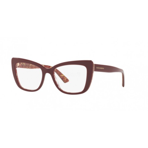 Occhiale da Vista Dolce & Gabbana 0DG3308 - BORDEAUX ON DAMASCUS GLITTER 3205