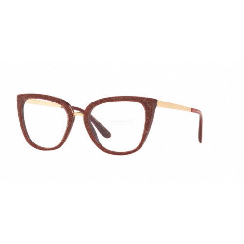 Occhiale da Vista Dolce & Gabbana 0DG3314 - GLITTER GOLD STRIPED BORDEAUX 3219