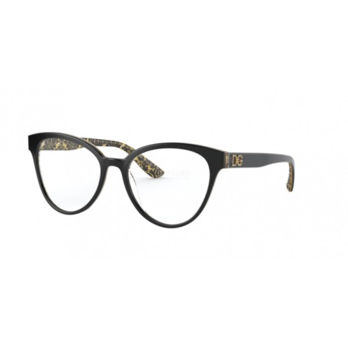 Occhiale da Vista Dolce & Gabbana 0DG3320 - BLACK ON DAMASCO GLITTER BLACK 3215