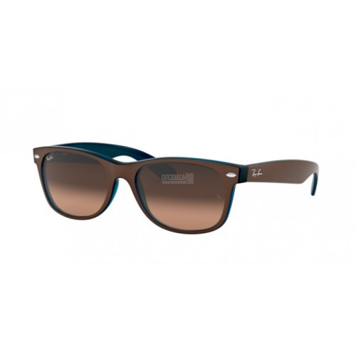 Occhiale da Sole Ray-Ban 0RB2132 NEW WAYFARER - MATTE CHOCCOLAT ON OPAL BLUE 6310A5