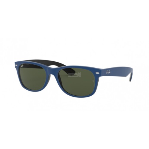 Occhiale da Sole Ray-Ban 0RB2132 NEW WAYFARER - TOP RUBBER BLUE ON SHINY BLACK 646331