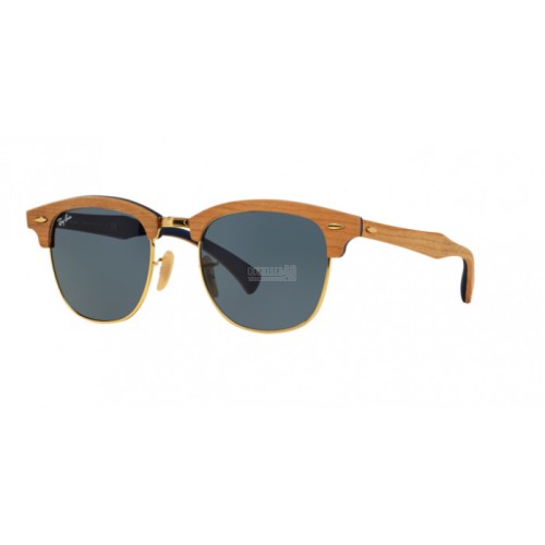Occhiale da Sole Ray-Ban 0RB3016M CLUBMASTER WOOD - CHERRY RUBBER BLUE 1180R5