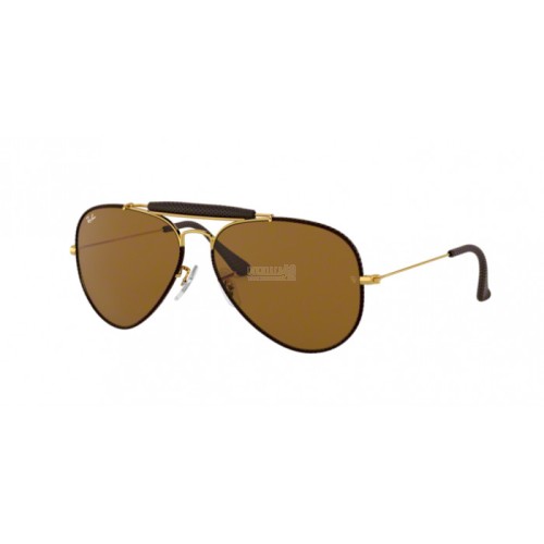 Occhiale da Sole Ray-Ban 0RB3422Q AVIATOR CRAFT - LEATHER BROWN 9041