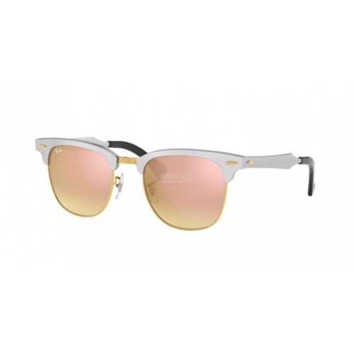 Occhiale da Sole Ray-Ban 0RB3507 CLUBMASTER ALUMINUM - BRUSCHED SILVER 137/7O