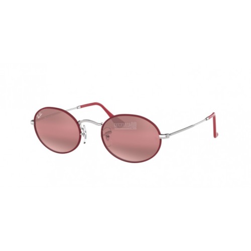 Occhiale da Sole Ray-Ban 0RB3547 OVAL - SILVER ON TOP MATTE BORDEAUX 9155AI