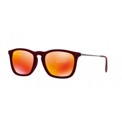 Occhiale da Sole Ray-Ban 0RB4187 CHRIS - FLOCK BORDEAUX 60786Q