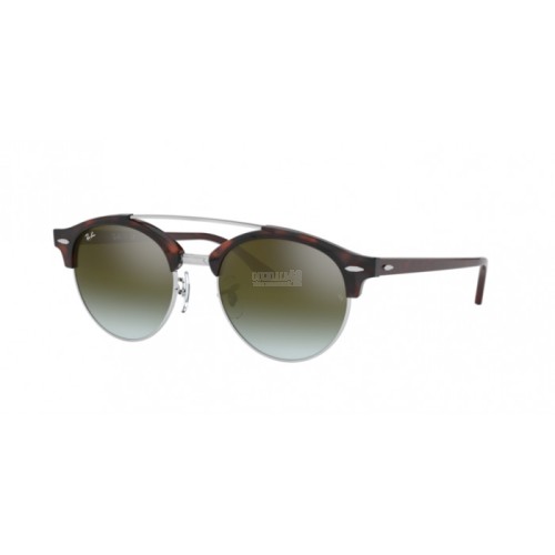 Occhiale da Sole Ray-Ban 0RB4346 CLUBROUND DOUBLEBRIDGE - SHINY RED HAVANA 62519J